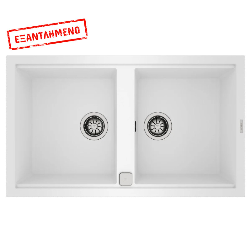 Νεροχύτης απο Συνθετικό Γρανίτη TEKA 2 Γούρνες για Ένθετη Τοποθέτηση 86x51cm NOVA 90 MAESTRO Λευκός 115260043