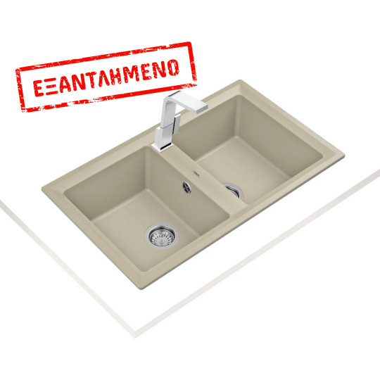 Νεροχύτης απο Συνθετικό Γρανίτη TEKA 2 Γούρνες για Ένθετη Τοποθέτηση 86x51cm NOVA 90 MAESTRO Μπεζ 115260004