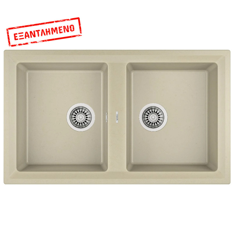 Νεροχύτης απο Συνθετικό Γρανίτη TEKA 2 Γούρνες για Ένθετη Τοποθέτηση 86x51cm NOVA 90 MAESTRO Μπεζ 115260004