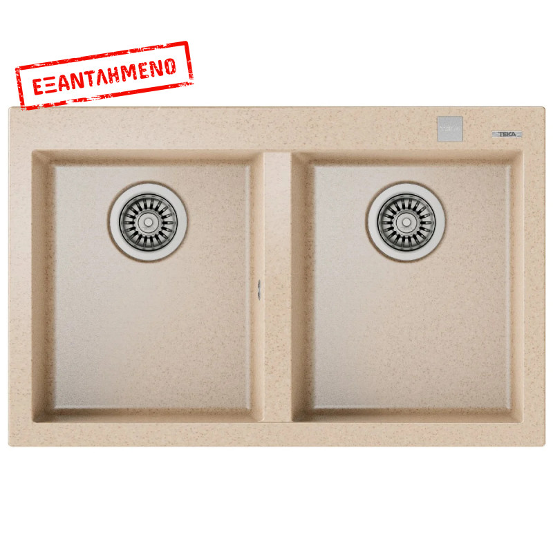 Νεροχύτης απο Συνθετικό Γρανίτη TEKA 2 Γούρνες για Ένθετη Τοποθέτηση79x50cm FORSQUARE 2B MAESTRO Μπεζ 115260016