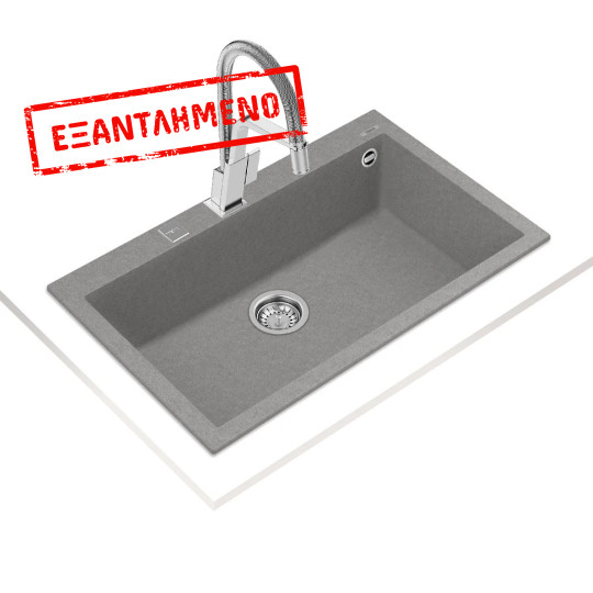 Νεροχύτης απο Συνθετικό Γρανίτη TEKA 1 Γούρνα για Ένθετη Τοποθέτηση79x50cm FORSQUARE 2B MAESTRO Γκρι 115230001