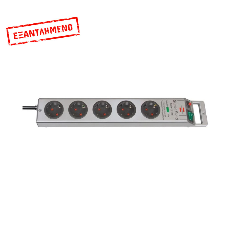 Πολύπριζο Αντικεραυνικής Προστασίας και Υπέρτασης 13.500A Brennenstuhl Eco-Line, 5 Θέσεων Σούκο 2.5 μ Ασημί Πολύπριζο Αντικεραυνικής Προστασίας και Υπέρτασης 13.500A Brennenstuhl Eco-Line, 5 Θέσεων Σούκο 2.5 μ Ασημί