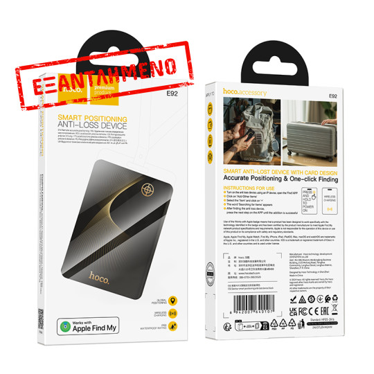 Gps Tracker Hoco E92 Saviour Μόνο για iOS Συμβατό με Apple Find My Network