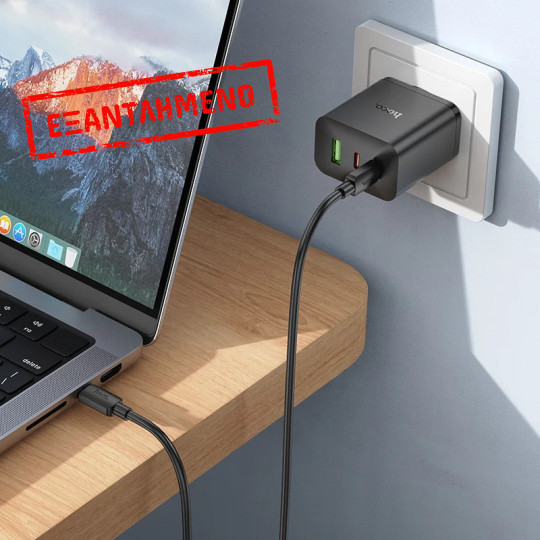 Φορτιστής Ταξιδίου Hoco N51 Scenery GaN 65W με 2xUSB-C και 1xUSB-A  Μαύρος