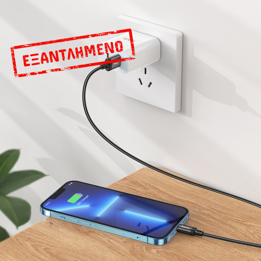 Καλώδιο σύνδεσης X89 Wind USB-A σε Lightning 2.4A Braided Μαύρο 2m Καλώδιο σύνδεσης X89 Wind USB-A σε Lightning 2.4A Braided Μαύρο 2m