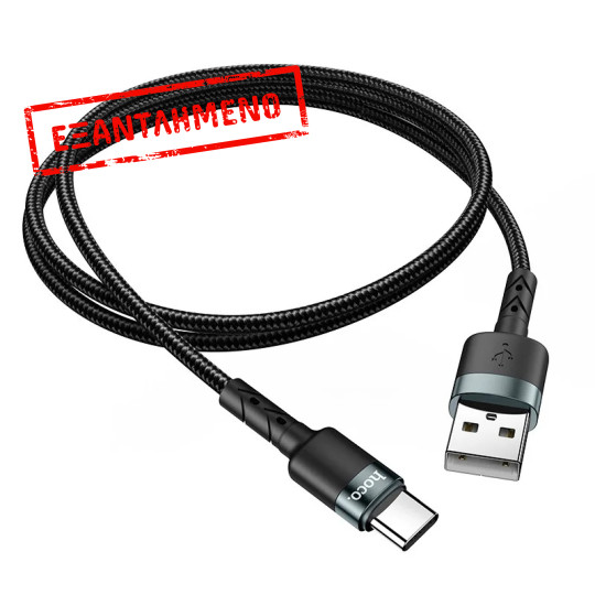 Καλώδιο Hoco DU46 USB-A σε USB-C 3A Braided Μαύρο 1m