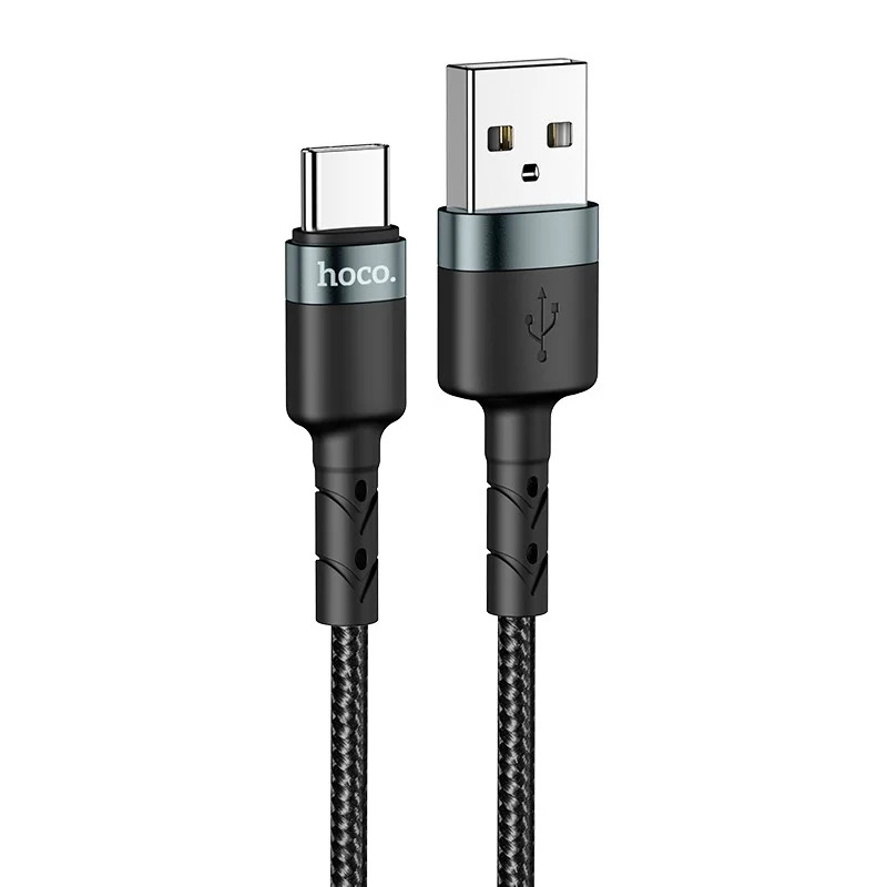 Καλώδιο Hoco DU46 USB-A σε USB-C 3A Braided Μαύρο 1m