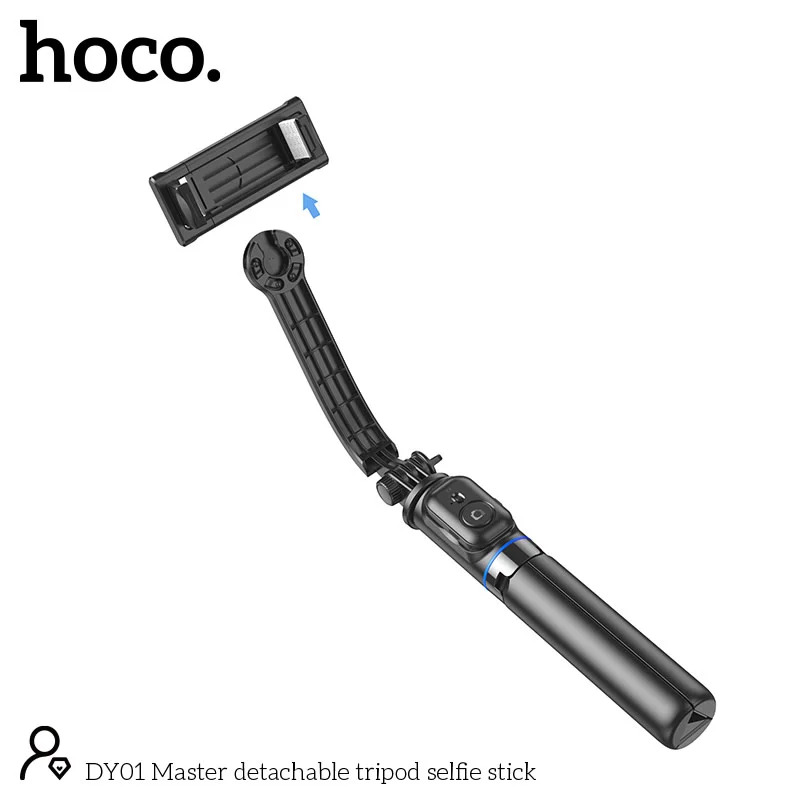 Βάση Στήριξης και Selfie Stick Hoco. DY01 Master 360°  με Τηλεχειρισμό Συμβατό με GoPro, Μήκος 106mm Μαύρο