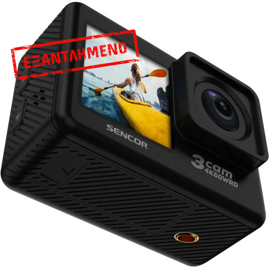 Action Camera Sencor 3CAM 4K60WRD 5k 30Fps 750 mAh 2" και 1.3" TFT Οθόνες  και Αδιάβροχη Θήκη