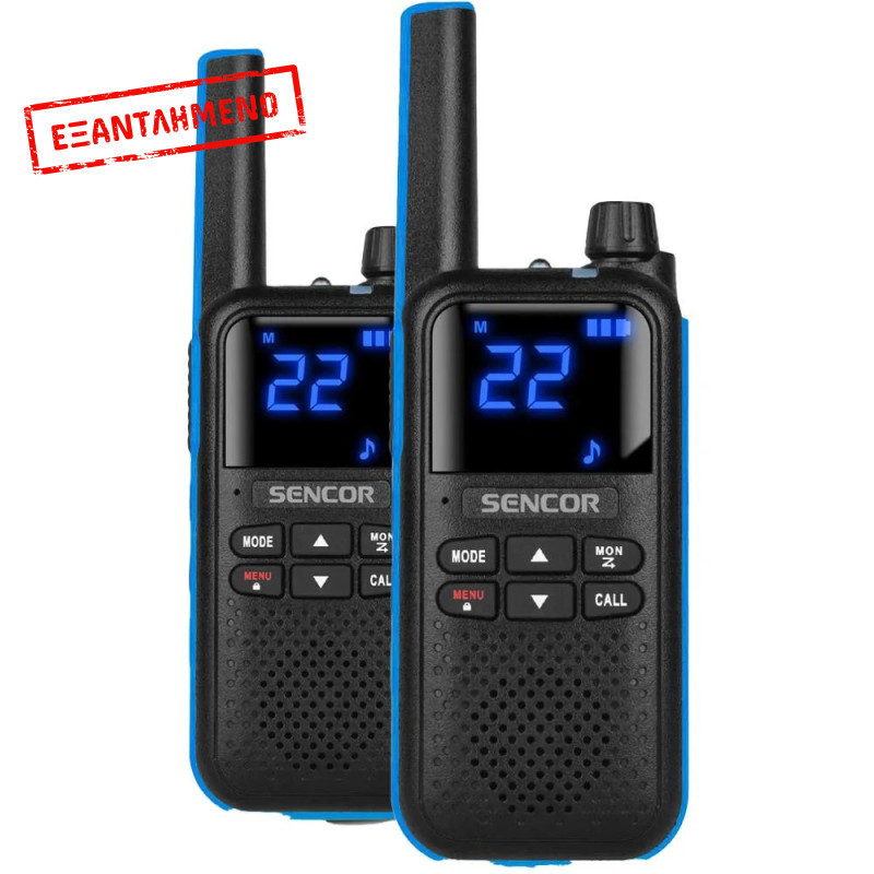 Walkie Talkie Sencor SMR 700 Blue με 16 Κανάλια VOX  IP54 Ακτίνα Λειτουργίας 8km και 2.5mm Jack