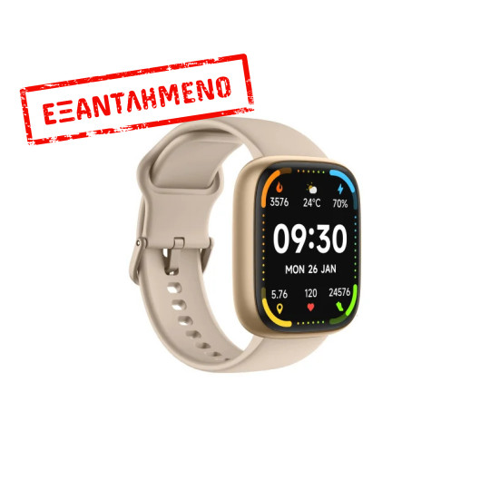 Smartwatch Maxcom Ecowatch 6 1.83" 300 mAh IP68 με Δυνατότητα Κλήσεων Gold
