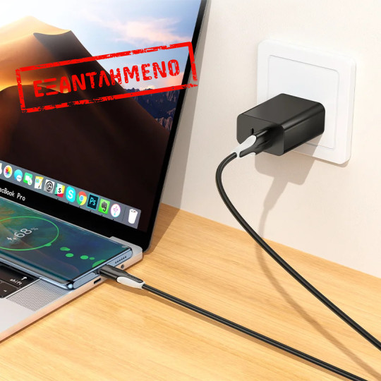 Καλώδιο Borofone BX119 USB σε USB-C 3A Μαύρο 1m Καλώδιο Borofone BX119 USB σε USB-C 3A Μαύρο 1m