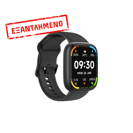 Smartwatch Maxcom Ecowatch 6 1.83" 300 mAh IP68 με Δυνατότητα Κλήσεων Black