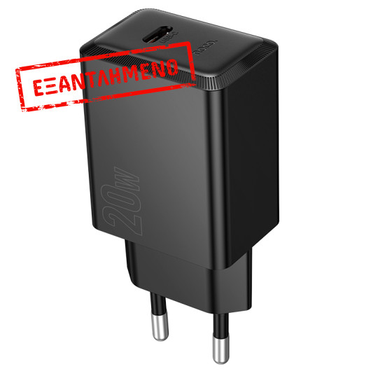 Φορτιστής Ταξιδίου Hoco N68 Nuevo με 1 Εξόδο Φόρτισης USB-C PD20W 5V 3.0A  Μαύρος