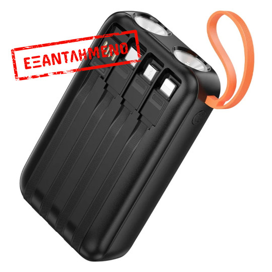 Power Bank Hoco J151 Spirit 10000mAh με 4 Καλώδια Φόρτισης, Φακό και LED Ένδειξη Μαύρο Power Bank Hoco J151 Spirit 10000mAh με 4 Καλώδια Φόρτισης, Φακό και LED Ένδειξη Μαύρο