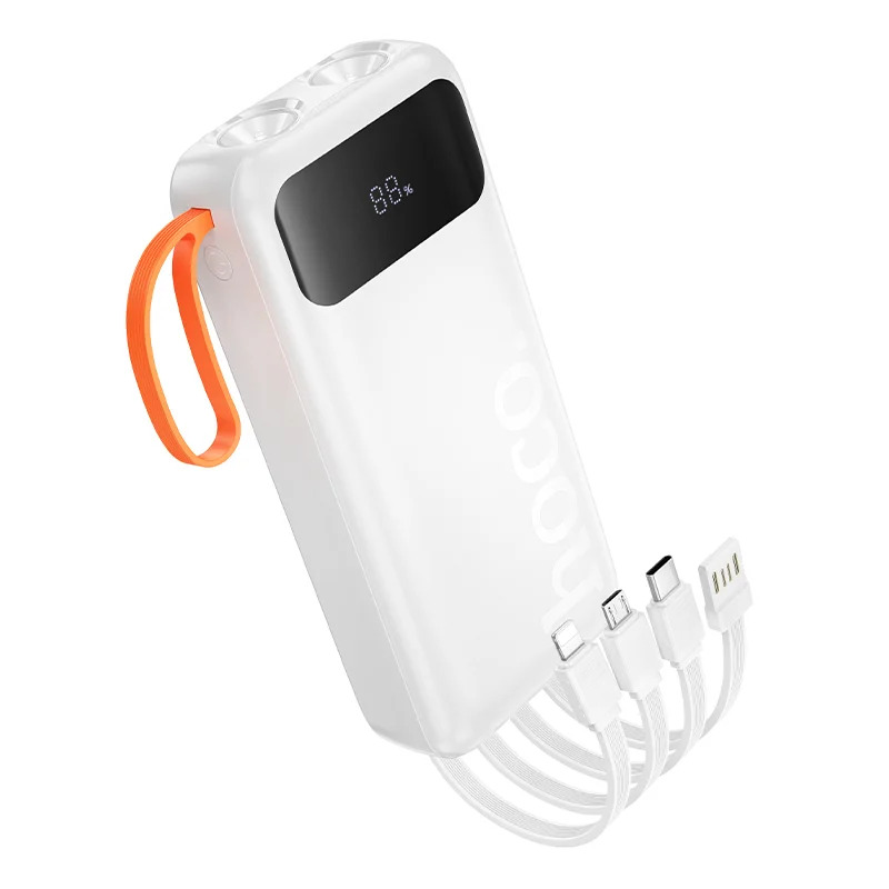Power Bank Hoco J151A Spirit 20000mAh με 4 Καλώδια Φόρτισης, Φακό και LED Ένδειξη Λευκό Power Bank Hoco J151A Spirit 20000mAh με 4 Καλώδια Φόρτισης, Φακό και LED Ένδειξη Λευκό