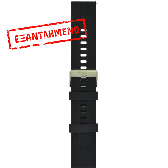 Ανταλλακτικό Watchband Hoco 20mm Universal Μαύρο Silicon Band με Ασημί Αγκράφα