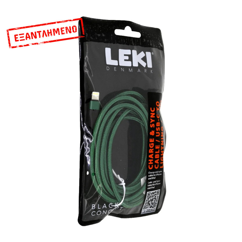 Καλώδιο Σύνδεσης και Φόρτισης Leki Black Concept USB-C σε Lightning Braided Πράσινο 2m Καλώδιο Σύνδεσης και Φόρτισης Leki Black Concept USB-C σε Lightning Braided Πράσινο 2m