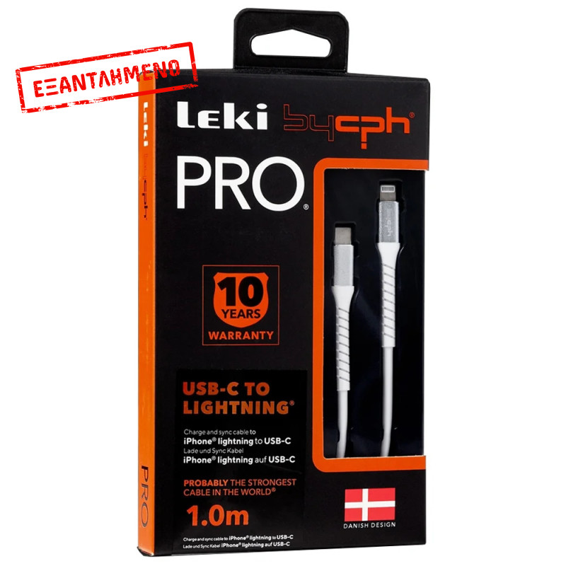Καλώδιο Σύνδεσης και Φόρτισης Leki Pro Ενισχυμένο Καλώδιο και Βύσματα USB-C σε Lightning Λευκό 1m Καλώδιο Σύνδεσης και Φόρτισης Leki Pro Ενισχυμένο Καλώδιο και Βύσματα USB-C σε Lightning Λευκό 1m
