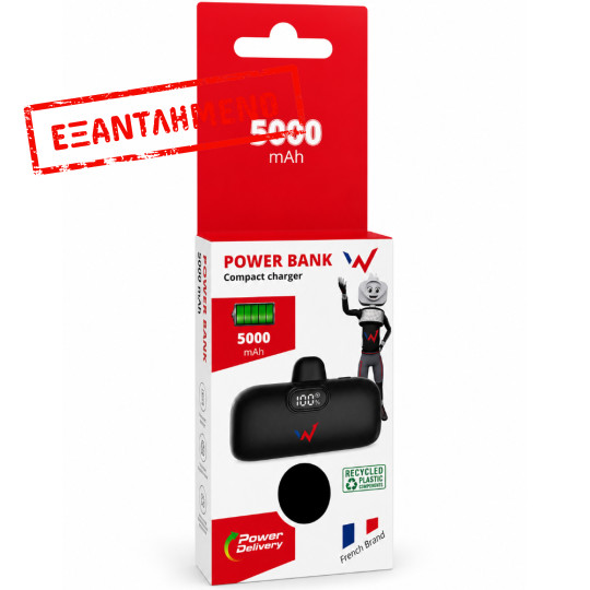Power Bank Wonder WX5D Extra Compact 5000mAh PD18W USB-C με LED Ένδειξη Φόρτισης