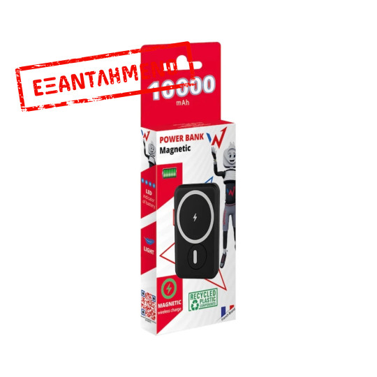 Power Bank Wonder WX10DMAG 10000mAh Slim με 2xUSB-C και 1xUSB-A με Ασύρματη Φόρτιση MagSafe και Οθόνη Ένδειξης Μπαταρίας Μαύρο Power Bank Wonder WX10DMAG 10000mAh Slim με 2xUSB-C και 1xUSB-A με Ασύρματη Φόρτιση MagSafe και Οθόνη Ένδειξης Μπαταρίας Μαύρο