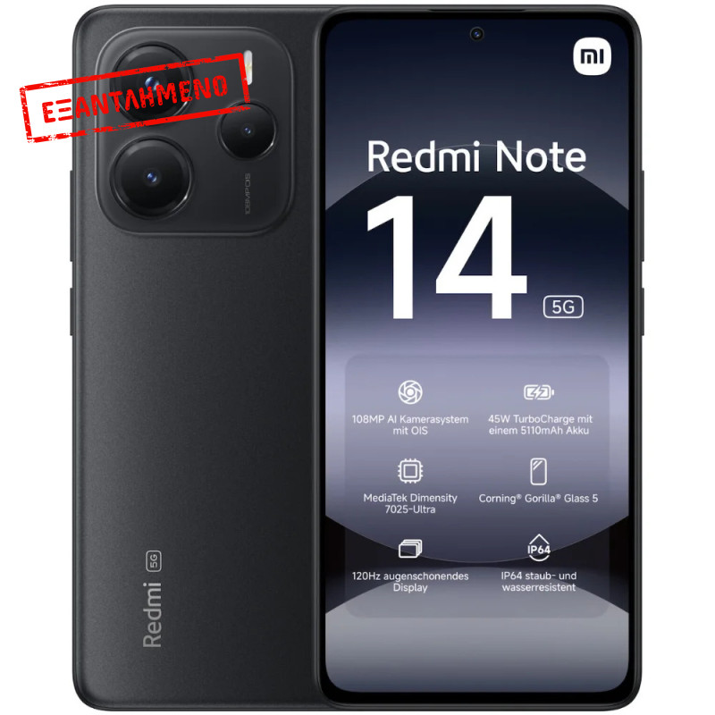 Xiaomi Redmi Note 14 5G Dual Sim 6.67" 8GB/256GB NFC IP64 Midnight Black Xiaomi Redmi Note 14 5G Dual Sim 6.67" 8GB/256GB NFC IP64 Midnight Black