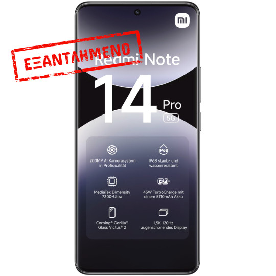 Xiaomi Redmi Note 14 Pro 5G Dual Sim 6.67" 8GB/256GB NFC IP68 Midnight Black Xiaomi Redmi Note 14 Pro 5G Dual Sim 6.67" 8GB/256GB NFC IP68 Midnight Black