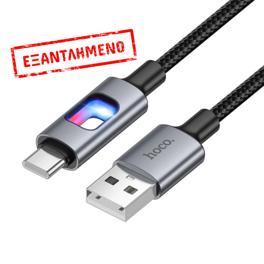 Καλώδιο Hoco U144 USB-A σε USB-C Fast Charging 2.4A με Φωτισμό Braided Μαύρο 1.2m Καλώδιο Hoco U144 USB-A σε USB-C Fast Charging 2.4A με Φωτισμό Braided Μαύρο 1.2m