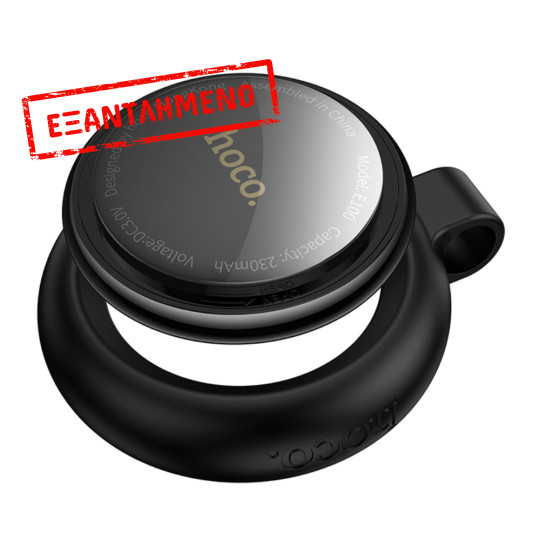 Hoco Tag E100 Anti-Lost Device Μόνο για iOS Συμβατό με Apple Find My Network με Προστατευτική Θήκη με Υποδοχή για Λουράκι Μαύρο