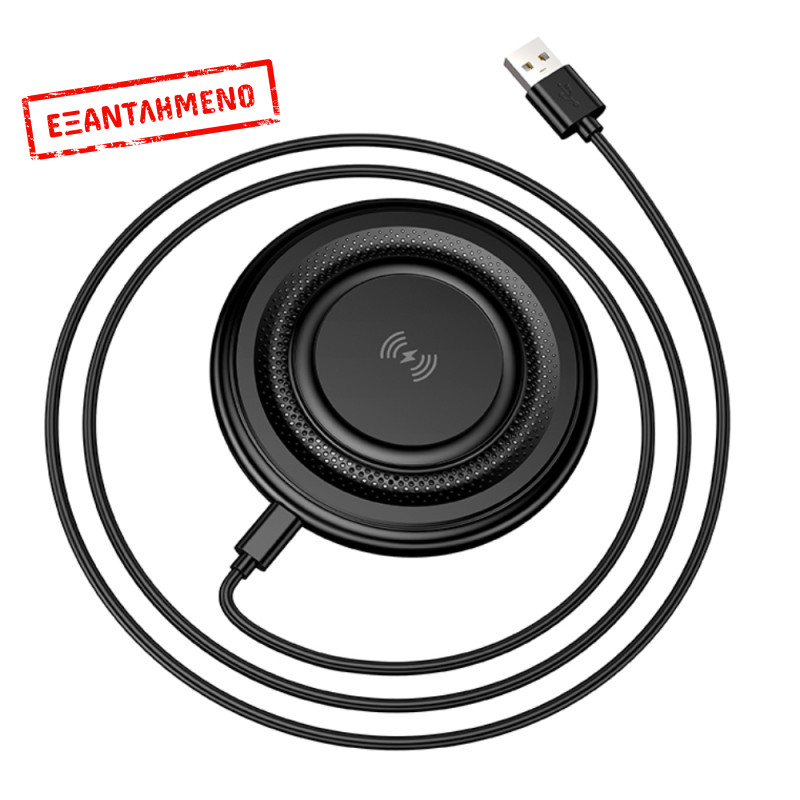 Ασύρματος Φορτιστής Borofone BQ40 Crown Magnetic Magsafe 15W με Καλώδιο USB-A Μαύρος