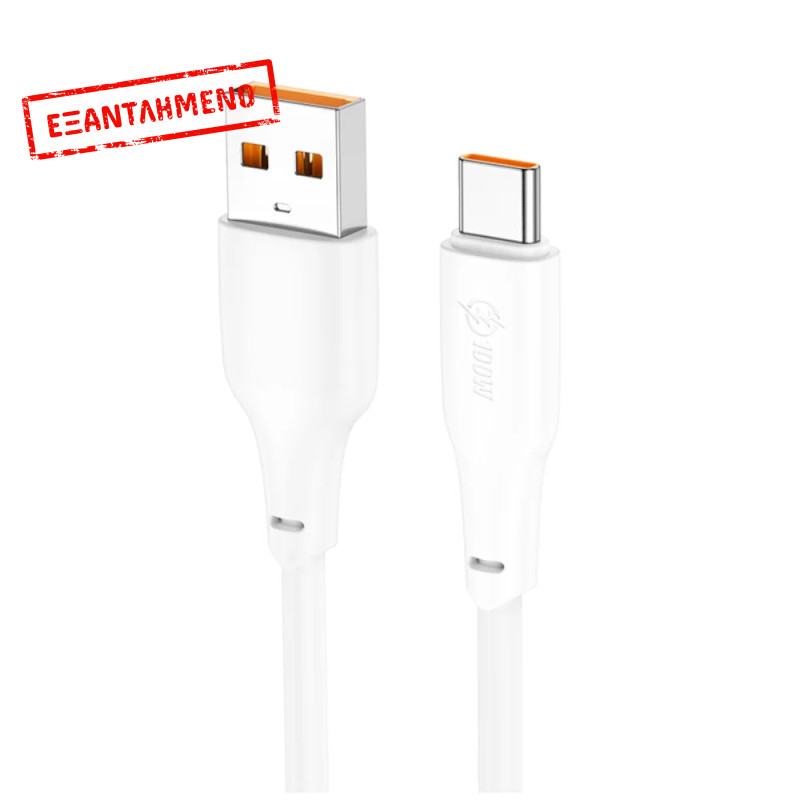 Καλώδιο Hoco X93 Force USB-A σε USB-C High Power 100W 6A Λευκό 1m Καλώδιο Hoco X93 Force USB-A σε USB-C High Power 100W 6A Λευκό 1m