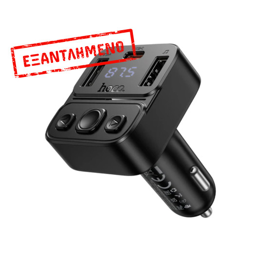 Bluetooth FM Transmitter Hoco E87 Delta 35W με 2xUSB-A και 1xUSB-C PD20W BT5.4 Υποστηρίζει Αναπαραγωγή Μουσικής απο USB και Απάντηση Κλήσεων
