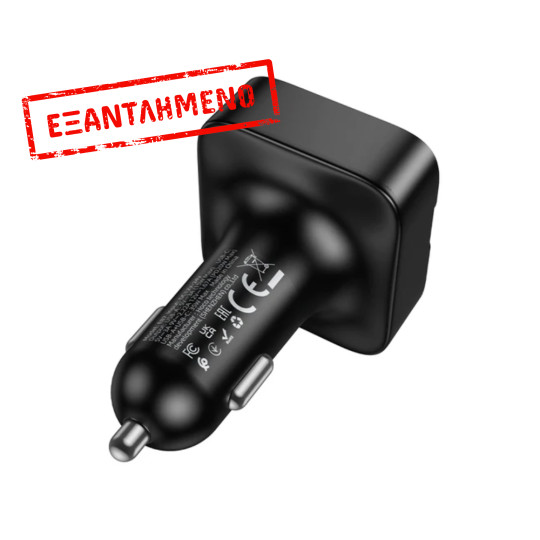Bluetooth FM Transmitter Hoco E87 Delta 35W με 2xUSB-A και 1xUSB-C PD20W BT5.4 Υποστηρίζει Αναπαραγωγή Μουσικής απο USB και Απάντηση Κλήσεων