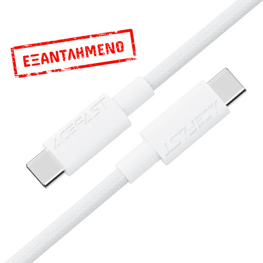 Καλώδιο Acefast C18-03 USB-C σε USB-C 60W 20V/3A USB2.0 Braided Λευκό 1.2m Καλώδιο Acefast C18-03 USB-C σε USB-C 60W 20V/3A USB2.0 Braided Λευκό 1.2m