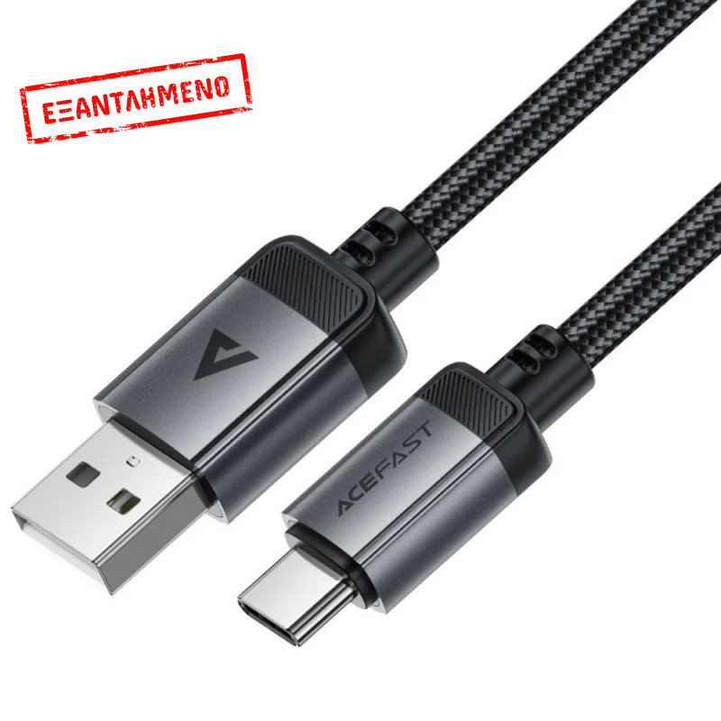 Καλώδιο Acefast C20-04 Μεταλλικό USB-A σε USB-C 3A USB2.0 Braided Μαύρο 1.2m Καλώδιο Acefast C20-04 Μεταλλικό USB-A σε USB-C 3A USB2.0 Braided Μαύρο 1.2m
