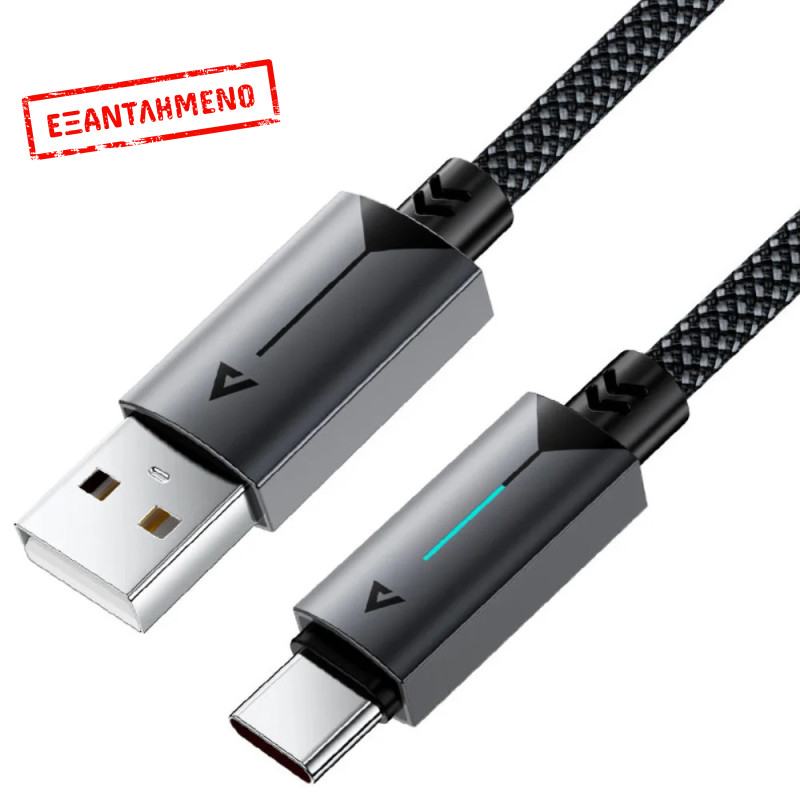 Καλώδιο Acefast C19-04 Μεταλλικό USB-A σε USB-C 3.0A Γρήγορη Φόρτιση USB2.0 με Ένδειξη Φόρτισης Braided Μαύρο 1.2m Καλώδιο Acefast C19-04 Μεταλλικό USB-A σε USB-C 3.0A Γρήγορη Φόρτιση USB2.0 με Ένδειξη Φόρτισης Braided Μαύρο 1.2m