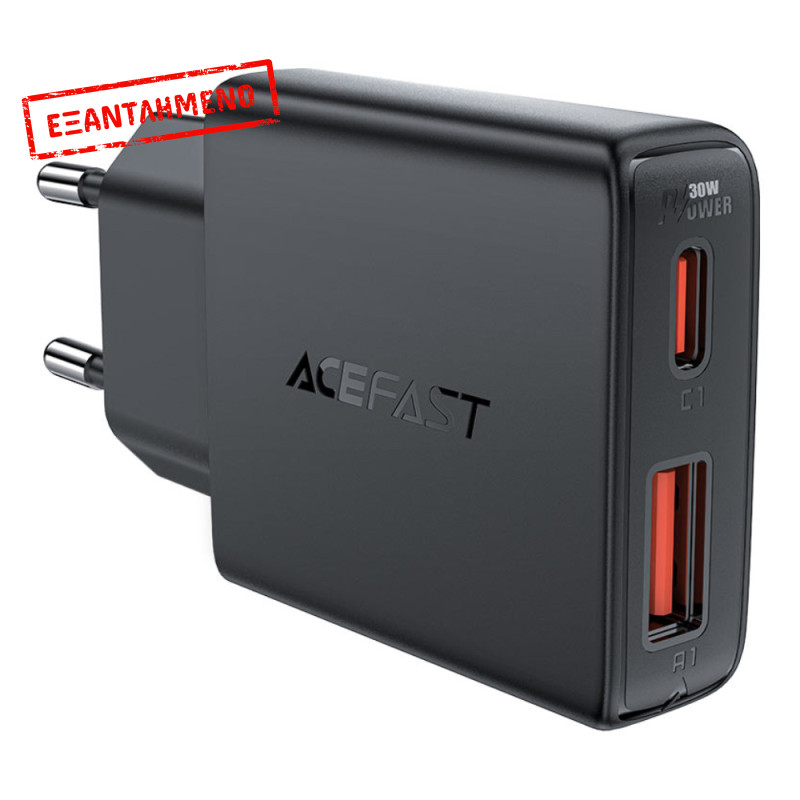 Φορτιστής Ταξιδίου Acefast A69 GaN Mini με 1xUSB-A + 1xUSB-C PD30W Μαύρος Φορτιστής Ταξιδίου Acefast A69 GaN Mini με 1xUSB-A + 1xUSB-C PD30W Μαύρος