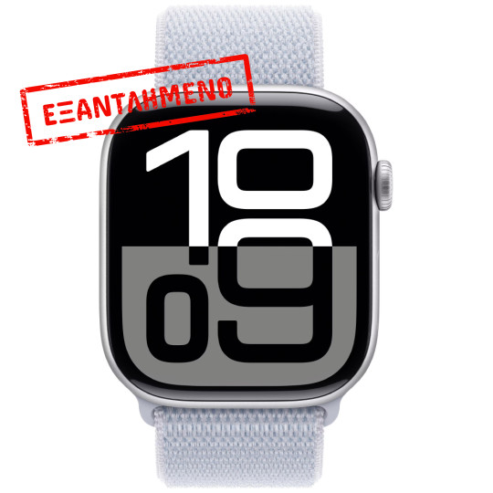 Apple Watch Series 10 Aluminum 46mm GPS NFC IP6X Aluminum Case Silver με Blue Cloud Sport Loop MWWN3QF/A Apple Watch Series 10 Aluminum 46mm GPS NFC IP6X Aluminum Case Silver με Blue Cloud Sport Loop MWWN3QF/A