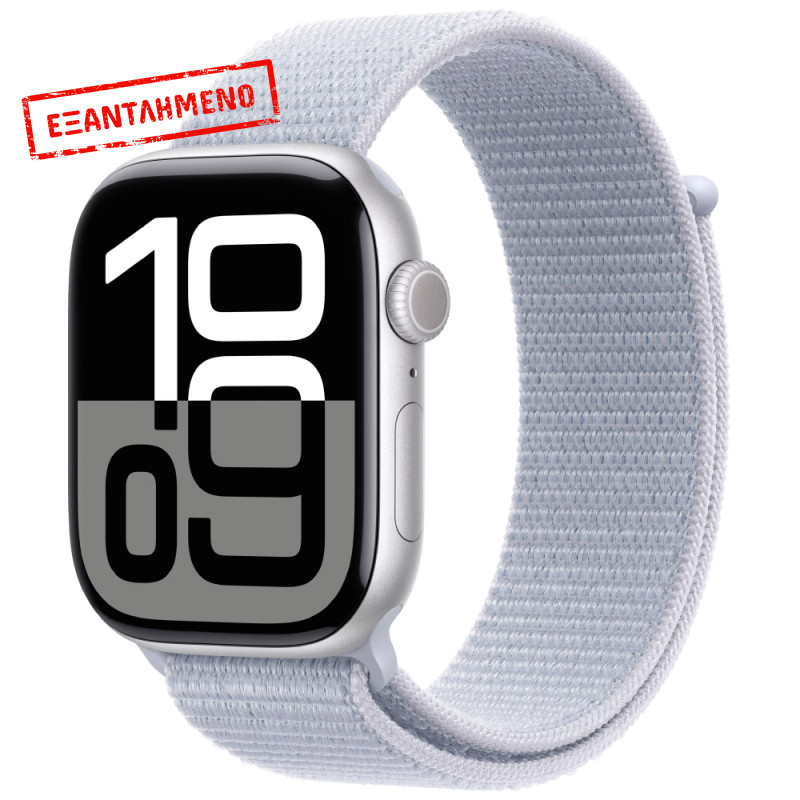 Apple Watch Series 10 Aluminum 46mm GPS NFC IP6X Aluminum Case Silver με Blue Cloud Sport Loop MWWN3QF/A Apple Watch Series 10 Aluminum 46mm GPS NFC IP6X Aluminum Case Silver με Blue Cloud Sport Loop MWWN3QF/A