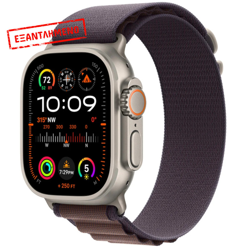 Apple Watch Ultra 2 49mm GPS eSIM NFC IP6X Titanium Case με Indigo Alpine Loop MREW3FD/A Apple Watch Ultra 2 49mm GPS eSIM NFC IP6X Titanium Case με Indigo Alpine Loop MREW3FD/A