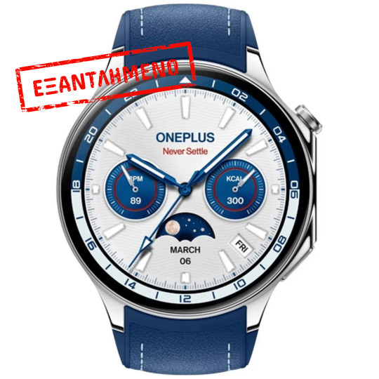 Smartwatch OnePlus Watch 2 1,43" AMOLED GPS NFC IP68 με Δυνατότητα Κλήσεων Nordic Blue Smartwatch OnePlus Watch 2 1,43" AMOLED GPS NFC IP68 με Δυνατότητα Κλήσεων Nordic Blue