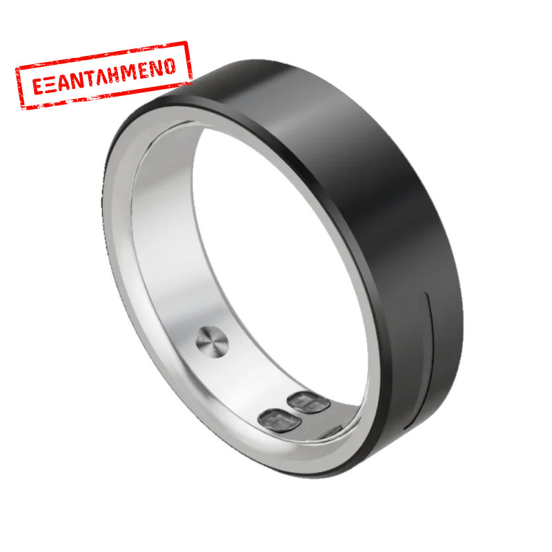 Smart Ring Maxcom mRing MR200 No.12 (Εσωτερική Διάμετρος 21.7mm) IP68 με Μετρητή Παλμών, Ύπνου, Θερμίδες, Βήματα Μαύρο