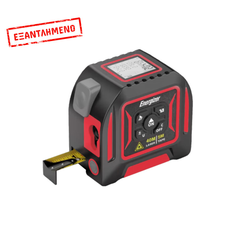 Laser Μετροταινία Energizer 3MT40 5m και Μετρητής Laser 40m με Επαναφορτιζόμενη Μπαταρία 50mAh και 3 Μονάδες Μέτρησης