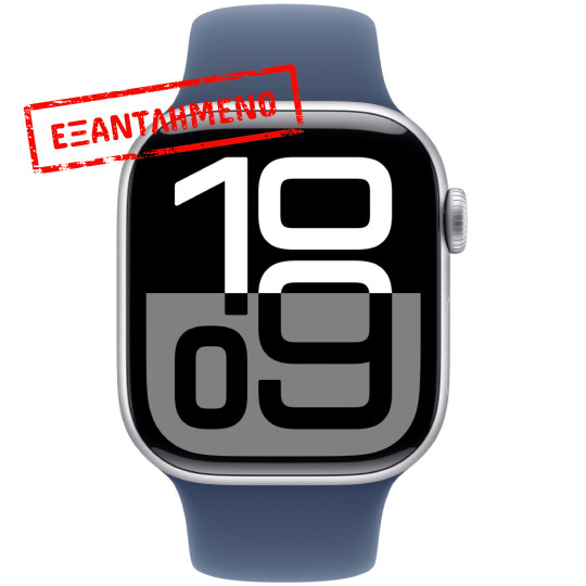 Apple Watch Series 10 Aluminum 42mm GPS NFC IP6X Aluminum Case Silver με Sport Band Denim MWWC3QH/A Apple Watch Series 10 Aluminum 42mm GPS NFC IP6X Aluminum Case Silver με Sport Band Denim MWWC3QH/A