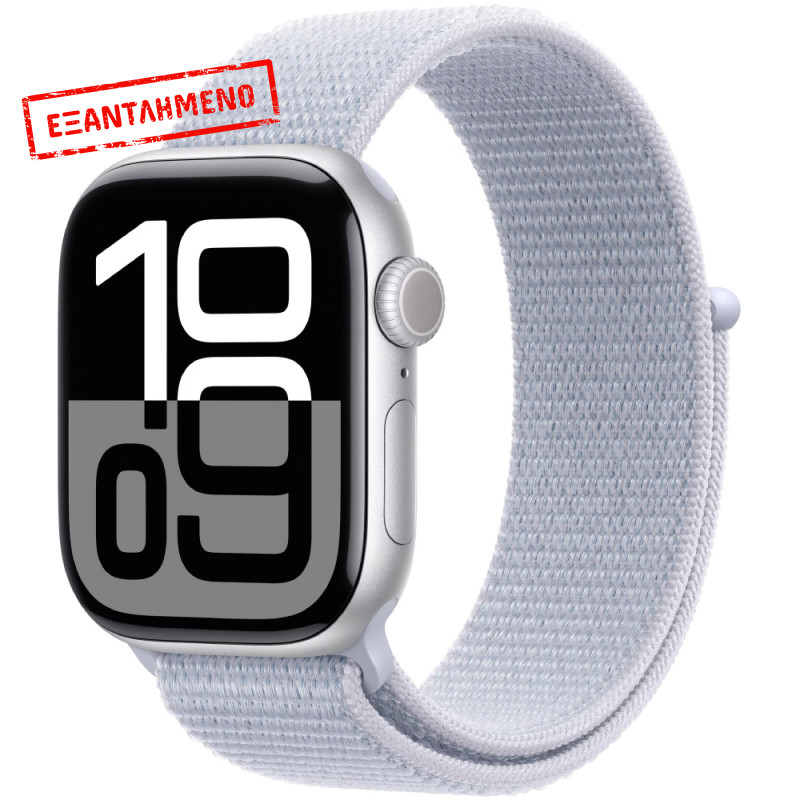 Apple Watch Series 10 Aluminum 46mm GPS NFC IP6X Aluminum Case Silver με Sport Loop Blue Cloud MWWN3QH/A Apple Watch Series 10 Aluminum 46mm GPS NFC IP6X Aluminum Case Silver με Sport Loop Blue Cloud MWWN3QH/A