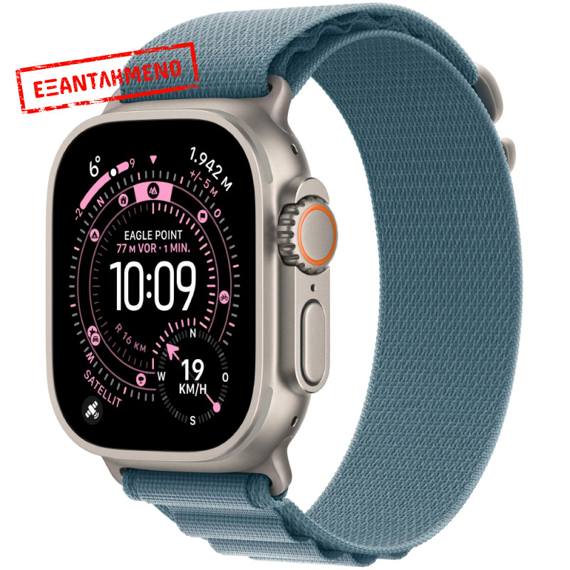 Apple Watch Ultra 3 49mm GPS eSIM NFC IP6X Titanium Case με Black Alpine Loop MF0V4QC/A Apple Watch Ultra 3 49mm GPS eSIM NFC IP6X Titanium Case με Black Alpine Loop MF0V4QC/A
