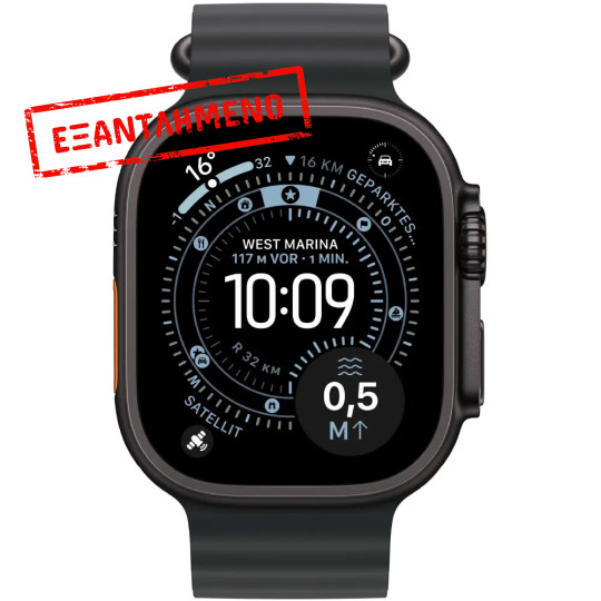 Apple Watch Ultra 3 49mm GPS eSIM NFC IP6X Titanium Case Black με Black Ocean Band MF0J4QF/A Apple Watch Ultra 3 49mm GPS eSIM NFC IP6X Titanium Case Black με Black Ocean Band MF0J4QF/A