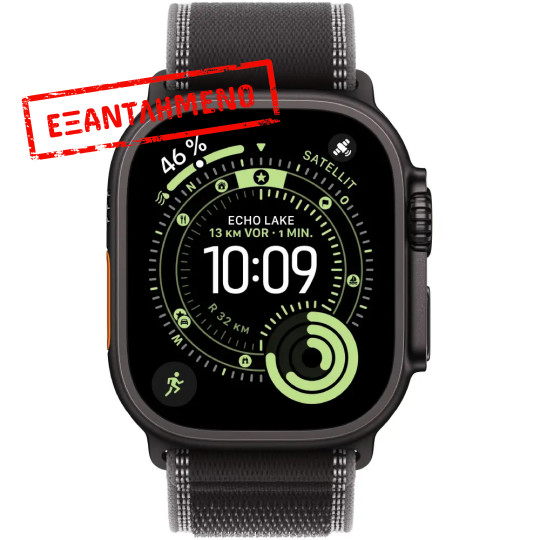 Apple Watch Ultra 3 49mm GPS eSIM NFC IP6X Titanium Case Black με Charcoal Trail Loop MF1H4QF/A Apple Watch Ultra 3 49mm GPS eSIM NFC IP6X Titanium Case Black με Charcoal Trail Loop MF1H4QF/A