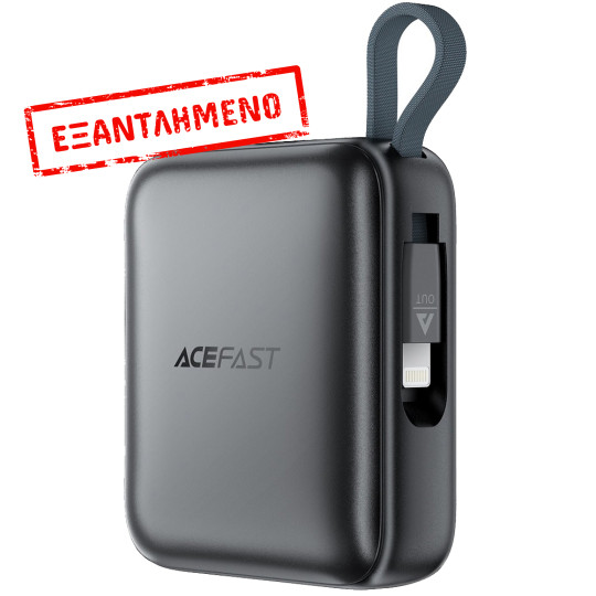 Power Bank Acefast M23 Mini 10000mAh PD22.5W Fast Charging με Ενσωματωμένα Καλώδια 1xUSB-C και 1xLightning και 1xUSB-C Θύρα Μαύρο Power Bank Acefast M23 Mini 10000mAh PD22.5W Fast Charging με Ενσωματωμένα Καλώδια 1xUSB-C και 1xLightning και 1xUSB-C Θύρα Μαύρο
