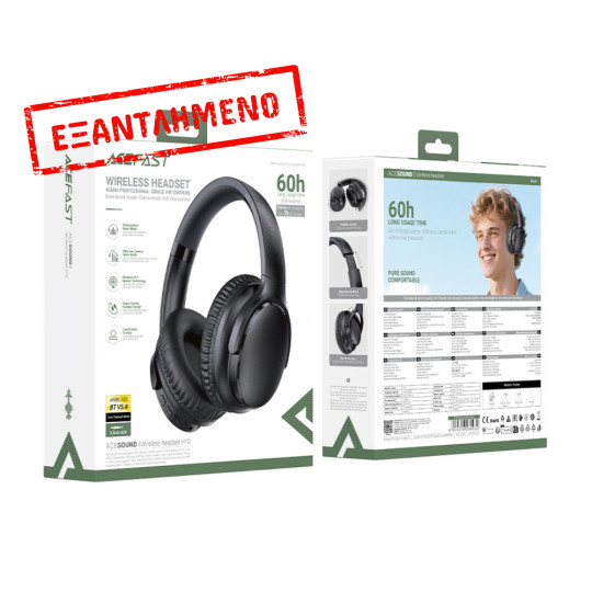 Wireless Ακουστικά Stereo Acefast H10 500mAh v5.4 Hi-Fi με Μικρόφωνο AUX USB-C Μαύρα Wireless Ακουστικά Stereo Acefast H10 500mAh v5.4 Hi-Fi με Μικρόφωνο AUX USB-C Μαύρα